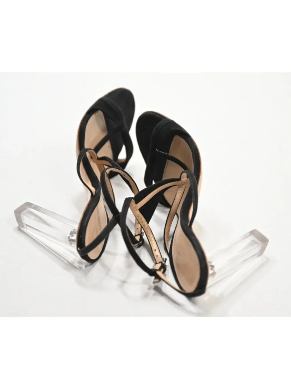 Gianvito Rossi Clear High Heel Strappy Sandals in Black